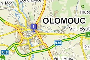 Regionální centrum Olomouc - mapa